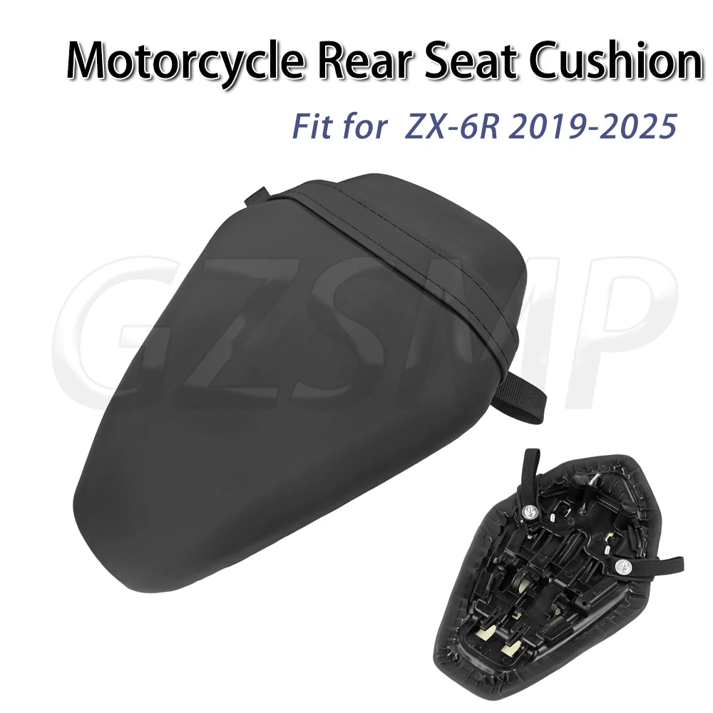 

Black Motorcycle Cushion Rear Passenger Seat Pillion fit For Kawasaki ZX6R ZX636 ZX-6R 636 ZX 6R 2019 -2025