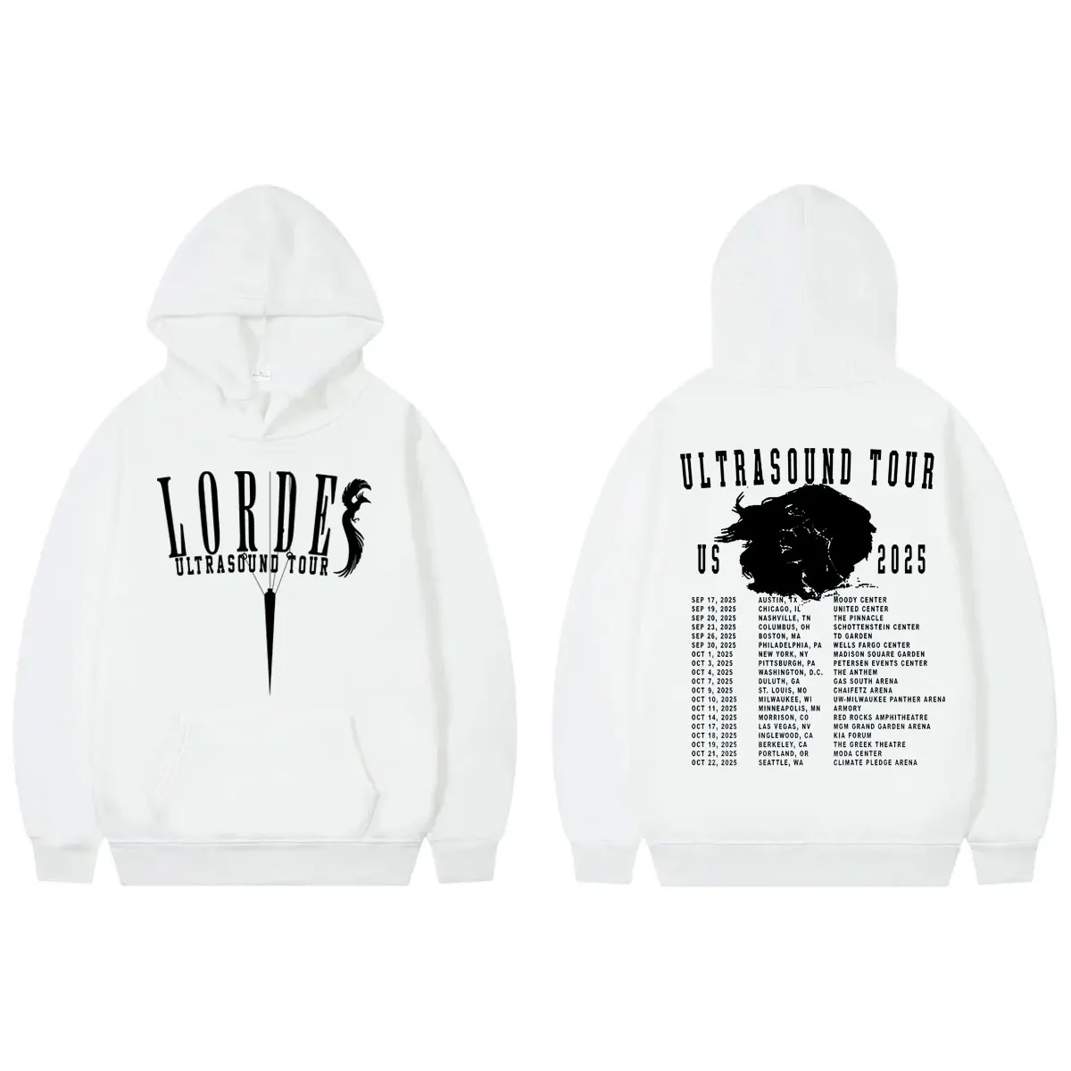 

Singer Lorde Ultrasound Tour 2025 Merch Hoodies High Street Fashion Trend Hooded Sweatshirt Men's Women's Casual Loose Pullovers