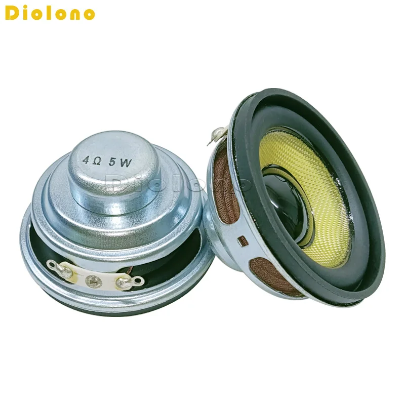 4Ohms 5W 52mm Round 16 Core Dual Neodymium Magnetic Speaker 2inch Yellow Glassfiber Cone Loudspeaker DIY Audio Accessories