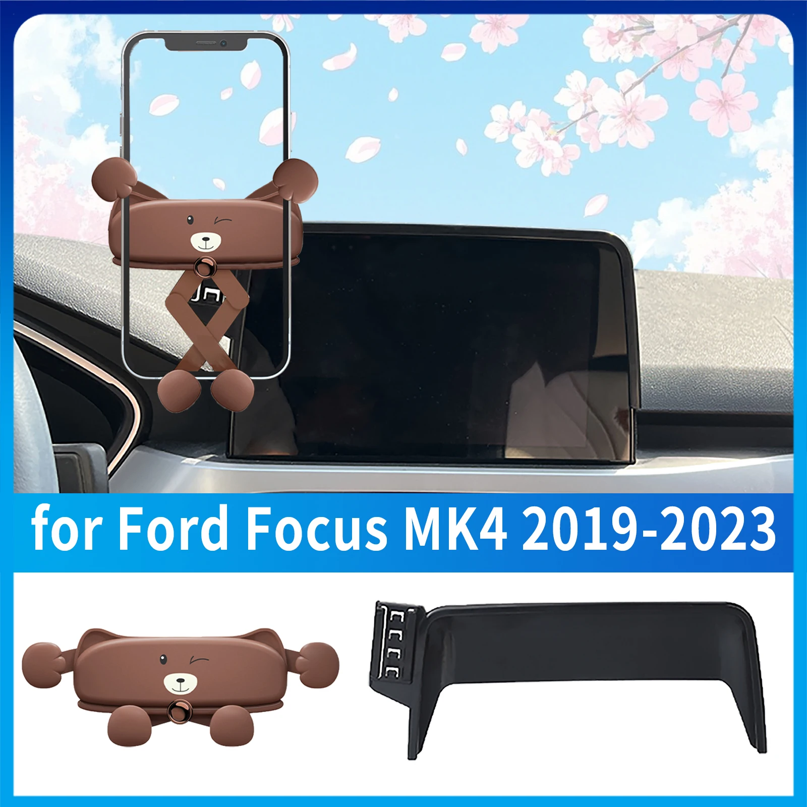 

Car Mobile Phone Holder for Ford Focus MK4 IV 2019~2023 (8in) Bracket cartoon Cute style Accessories Navigation Stand Auto