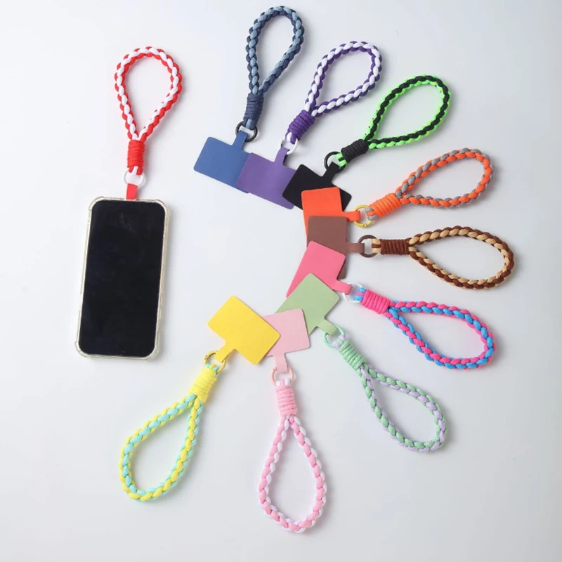 Colorful Short Mobile Phone Straps Fashion Multi-Functional Braided Phone Case Hanging Rope Mobile Phone Anti Lost Lanyard