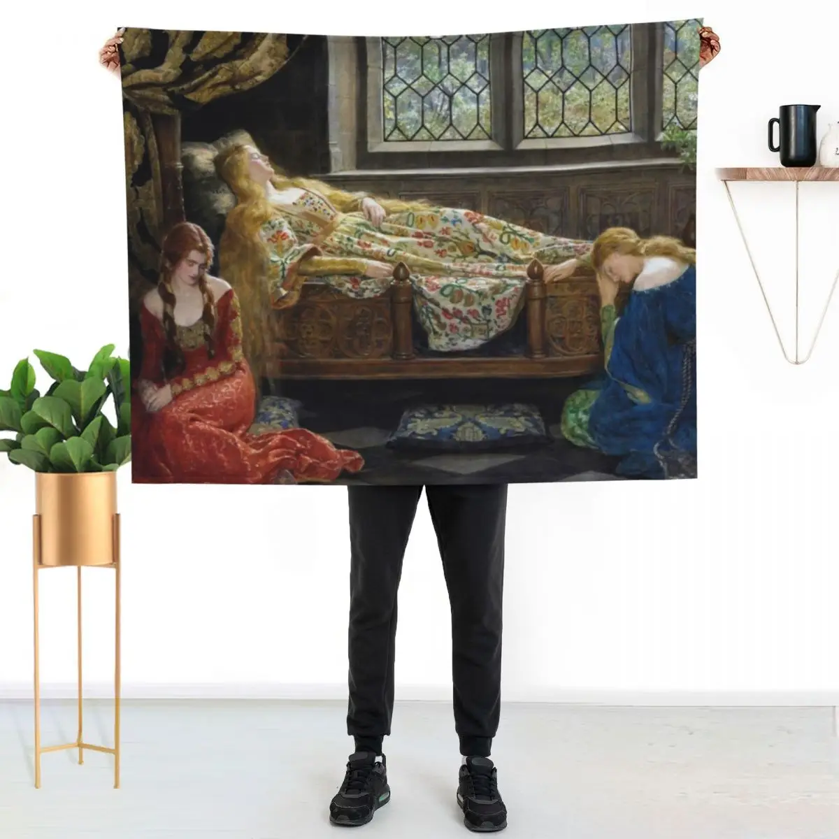 Sleeping Beauty - John Collier - 1921 Throw Blanket Loose Soft Big Plush warm winter Comforter Luxury Thicken Blankets