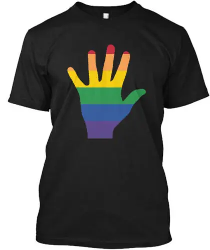 Rainbow Hand T-Shirt Made in the USA Size S to 5XL