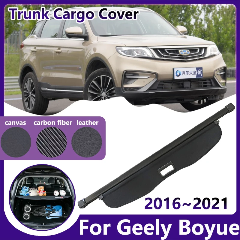 

Car Trunk Cargo Cover for Geely Boyue 2016~2021 2020 2019 2018 Luggage Rear Boot Tray Mat Security Shielding Shades Accessories