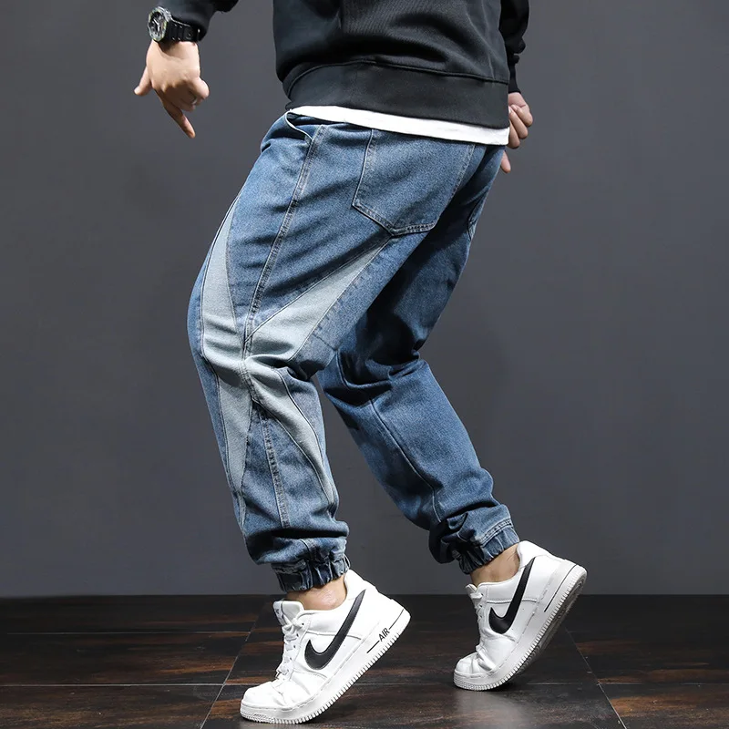 Jogger Jeans Men Denim Pants Plus Size 8XL Fashion Patchwork Jeans Casual Elastic Waist Denim Pants Male Big Size Trousers