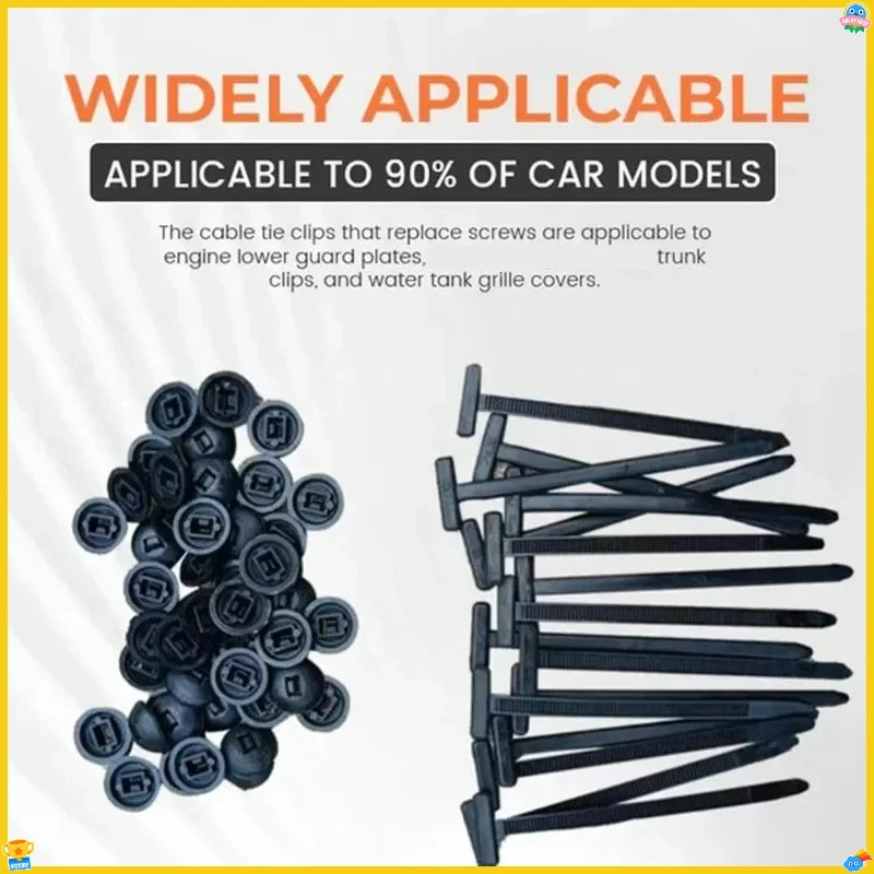 100 قطعة النايلون العالمي رباط للكابل مشبك الثقيلة الذاتي قفل البريدي العلاقات حامل مع دبوس السحابات جسم السيارة الأشعة فوق البنفسجية مقاومة Zipties