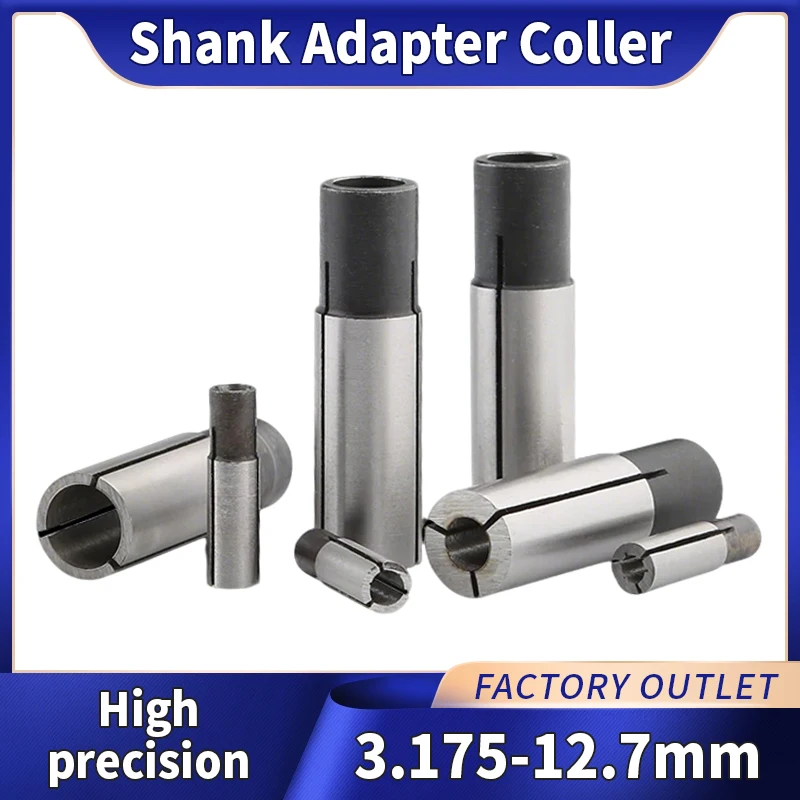 1pc CNC Router Tool Adapter Collet for Engraving Machine 3.175mm 4mm 6mm 6.35mm 12.7mm Milling Cutter Transfer Adapter