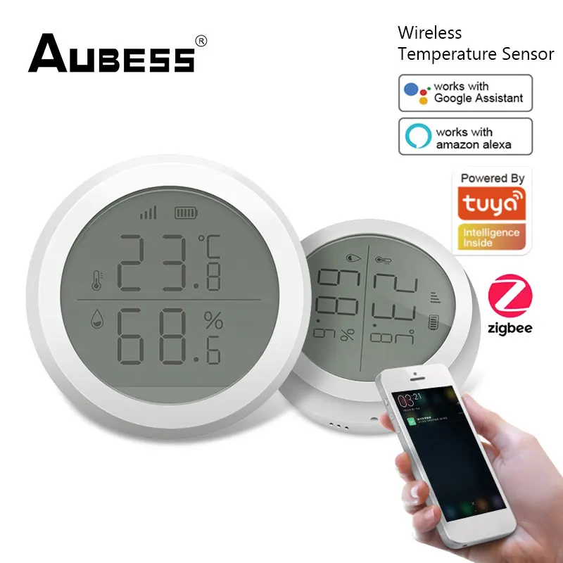 

Датчик температуры Zigbee, датчик влажности на батарейках, с ЖК-дисплеем