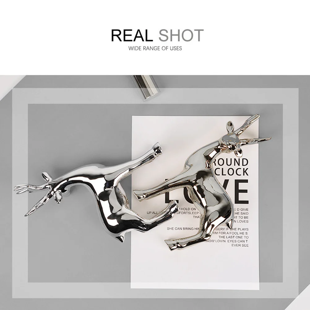 Delicate Ceramic Animal Decor Creative Deer Shaped Statuette for Indoor Outdoor Space Garden Patio Office Home Art