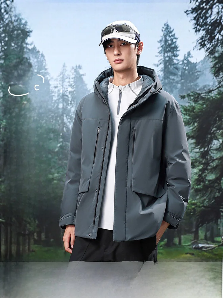 

Высококачественная мужская утепленная короткая куртка для активного отдыха с наполнителем из 90% утиного пуха и полиэфирного волокна, для весны