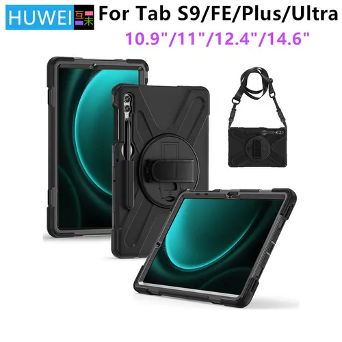 Funda resistente a prueba de golpes para Samsung Galaxy Tab A9 Plus A9 + 11 ""S9FE Tab S7 S8 S9 S10 FE Plus Ultra Kickstand funda de silicona