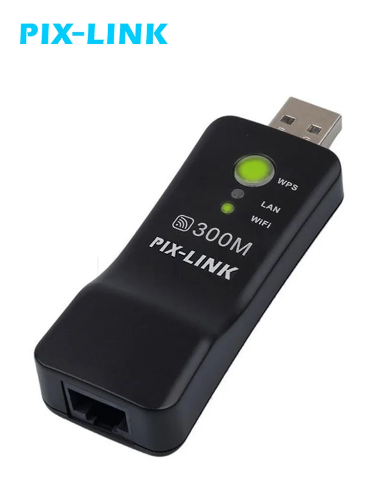 PIX-LINK UE01 300Mbps USB WIFI 리피터 무선 신호 확장기 스마트 TV 네트워크 어댑터 용 WPS AP 모드 무선 증폭기