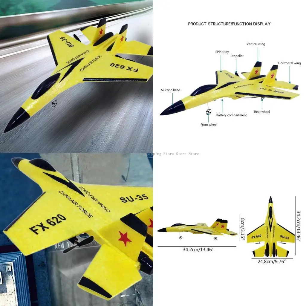 

R/C Remote Control Fighter for Boys Stunt SU35 Aircraft Fighter with Light Weight Foam Body for Beginner