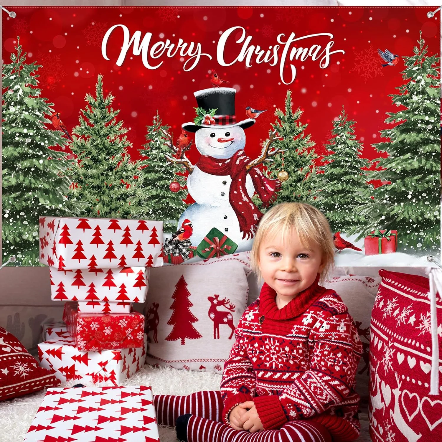 

Christmas Banner Backdrop Santa Claus Merry Christmas Banner Indoor Xmas Photography Background Party Decoration New Year Party