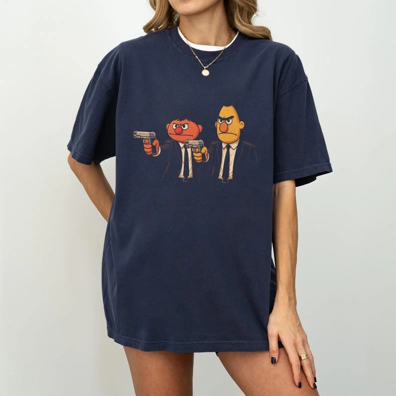 Puppet Vince Jules T-Shirt Cult 90s Cinema Parody Tee   Casual loose-fitting streetwear shirt graphic t shirts oversized t shirt