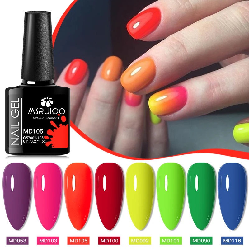 MSRUIOO-Juego de esmaltes de uñas en Gel, serie roja, 8ml, vino tinto verdadero, Color rojo cereza, Kit de barniz en Gel para decoración de uñas, 8 Uds.