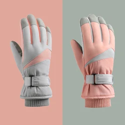 Skiing Gloves Winter Cycling Thick Fleece Warm Gloves Women Men Tick Touch Screen Waterproof Motorcycle Windproof Gloves Fashion