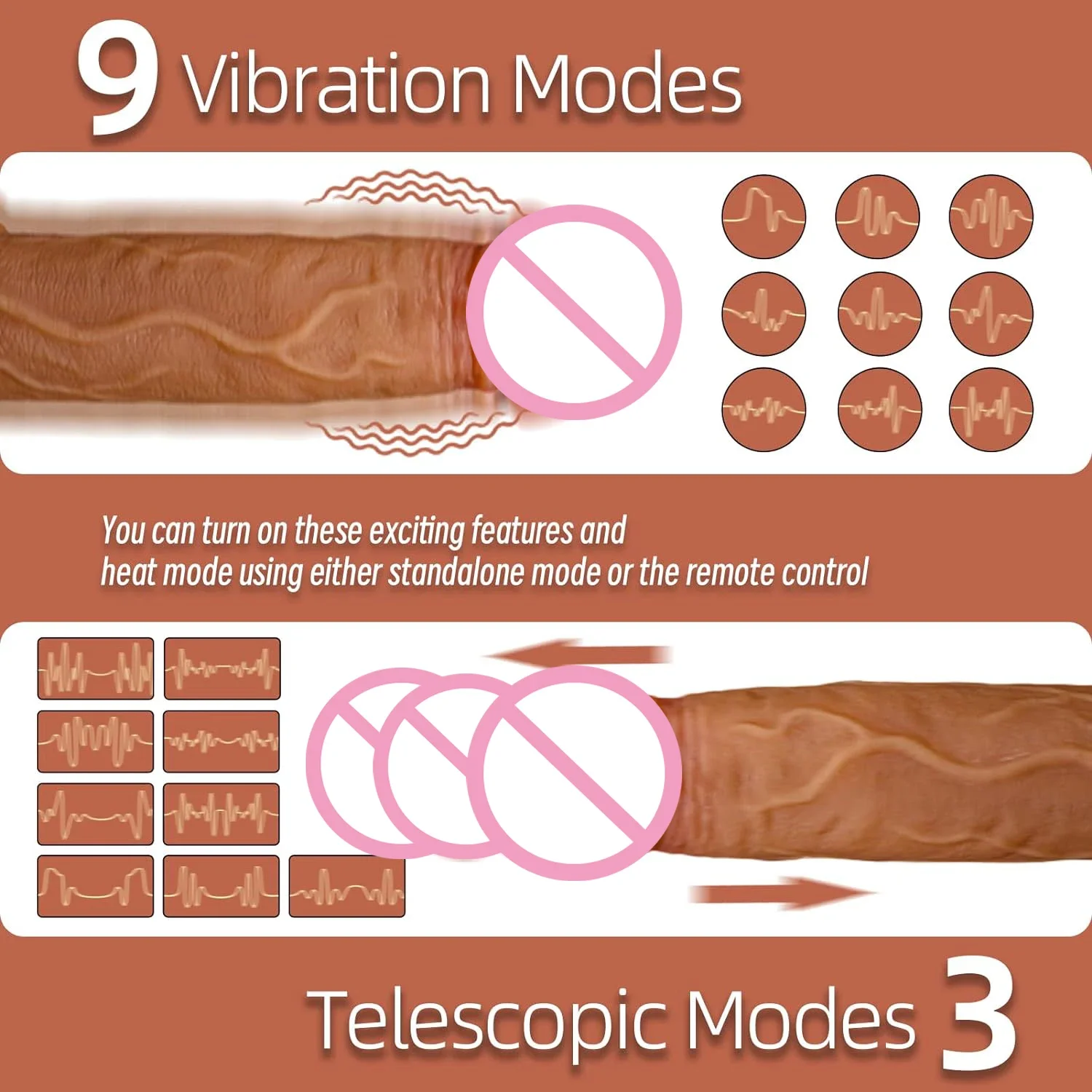 Telescopic Vibrator Dildo Anal ช่องคลอด Masturbation ผู้ใหญ่เกมเพศเร้าอารมณ์หญิงของเล่นชายเครื่องสมจริงอุ่นอวัยวะเพศชาย