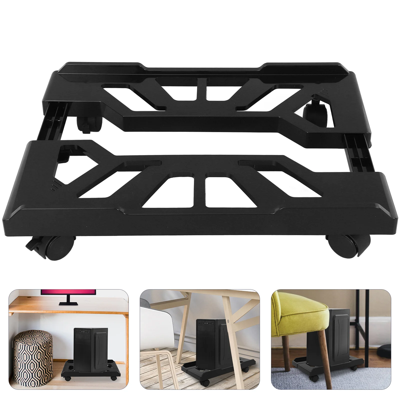 Desktop-Computerhalterung, Handy-Ständer, CPU unter Halter, Gehäuse, mobil, mit Rädern, Turm, PC, Büro