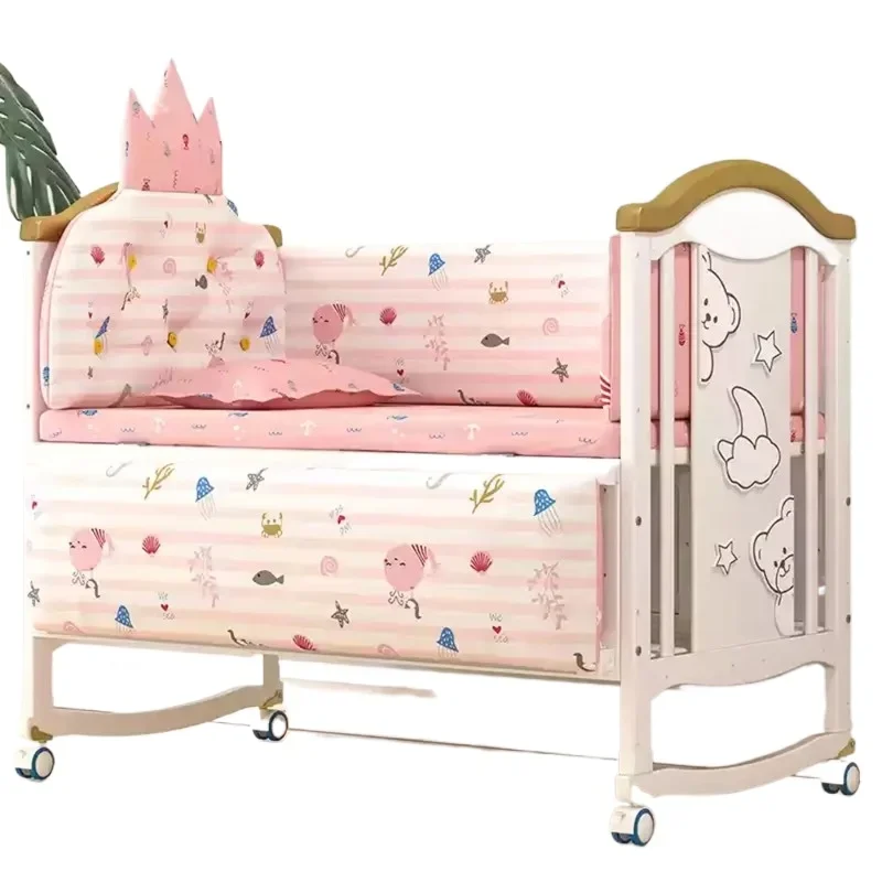 

New Fashion Ultra Soft Organic Cotton Crib Bedding Set Woven Baby Products Bed Bumper