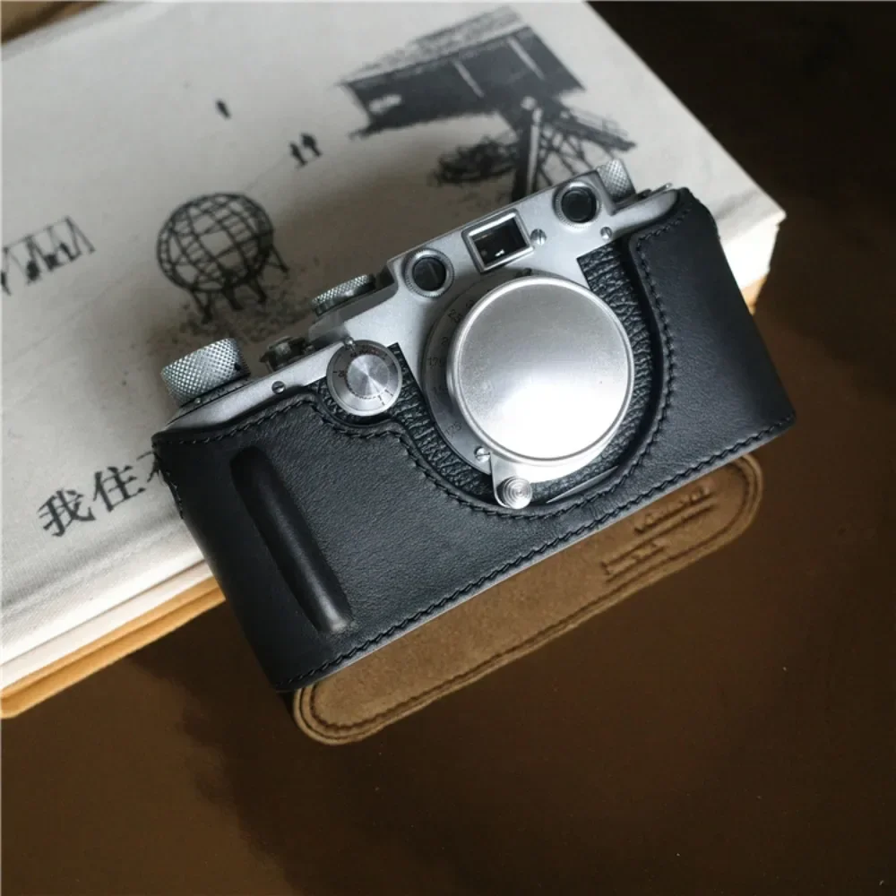 Genuine Leather Half Case Camera Bag Protective Case Vintage Style Body Set Cover Suitable For Leica iF iiiF 3F iC iiiC 3C