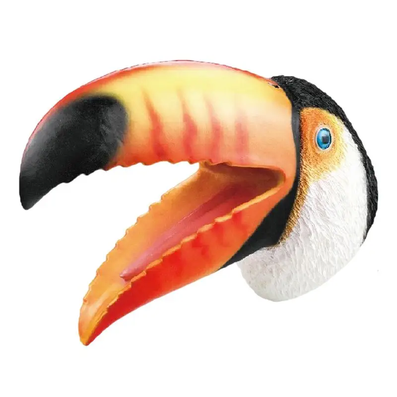 Toddler Hand Puppets Soft Toucan Head Hand Puppet Hand Puppet Kids Swimming Pool Beach Bathing Toys Soft Rubber Realistic Animal