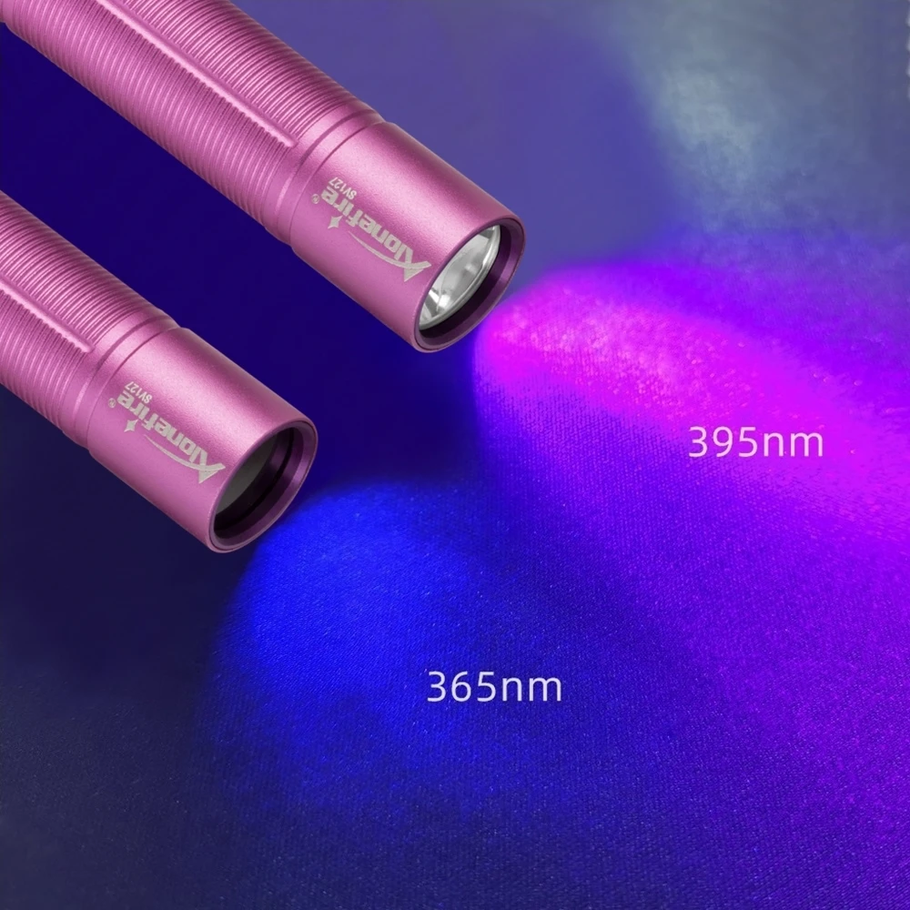365nm/395nm Mini UV Flashlight USB Rechargeable Resin Nail polish Curing Pet Stain Tinea Invisible Ink Marker Money Light Torch