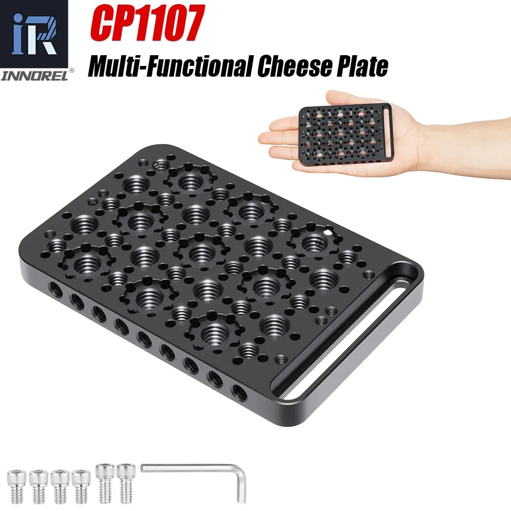 INNOREL CP1107 11*7cm Cheese Plate, Switching Mounting Plate with Built-in ARRI Locating Holes for Camera Cage Tripod Ballhead