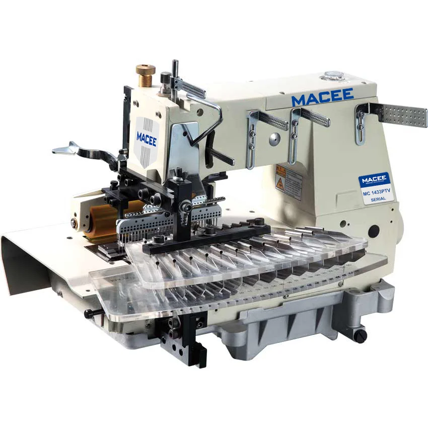 

MC-1433PTV HANMO Industrial 12-Needle Flat-Bed Double Chain Stitch Manual Motor Sewing Machine For Home Use Tuck Fabric Seaming