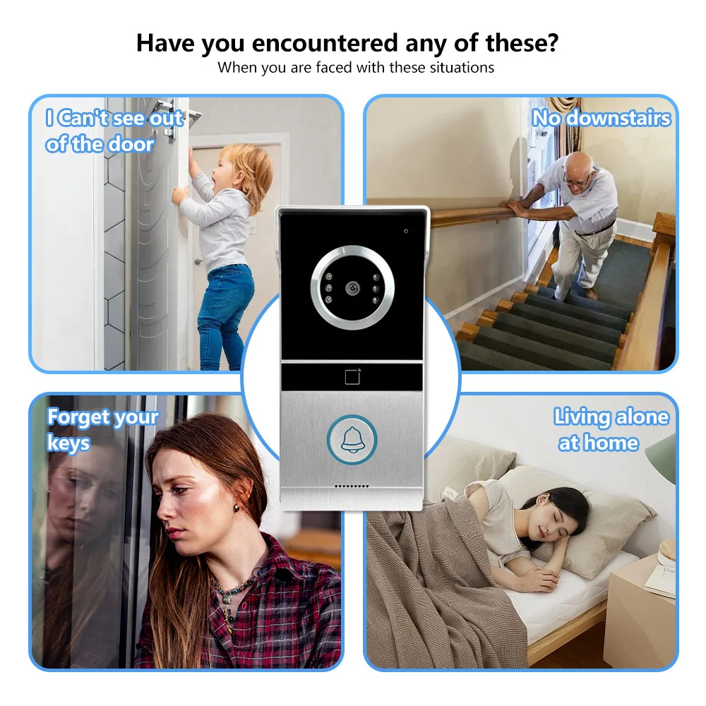Angielo หน้าจอสีขนาด 7 นิ้ว Visual Intercom ระบบรักษาความปลอดภัยการสื่อสารสองทางปุ่มเดียวปลดล็อคอินฟราเรด Night Vision RFID
