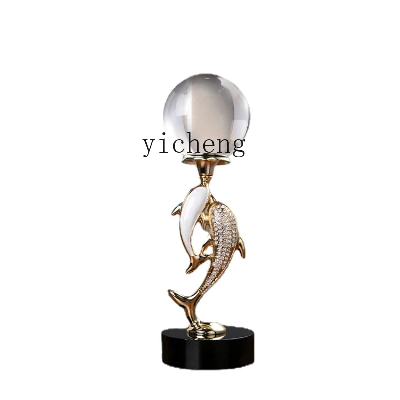 

ZC Living Room Decoration Hallway Year-Old Fish Crystal Ball High-Grade Housewarming Home Decoration
