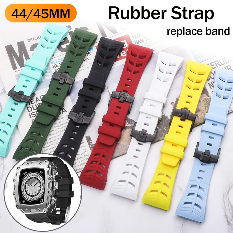 

Only Rubber Strap for Our Case for Apple Watch Series 8 7 6 Se 5 4 44Mm 45Mm Mod Kit ,don't Support Other Model !