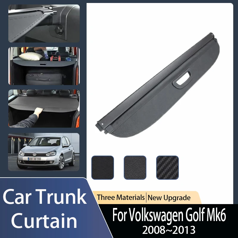 

For Volkswagen VW Golf 6 MK6 2008~2013 Car Rear Trunk Curtain Covers Rear Trunk Luggage Rack Partition Shelters Auto Accessories