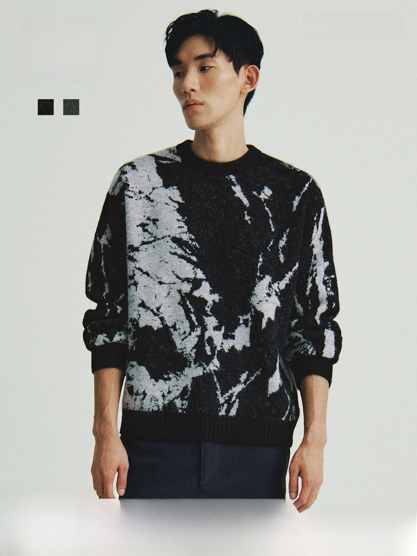 

H&M Men's Knitted Sweater Spring Youthful Texture Warm Innerwear Crew Ne Pullover Casual Sle Polyester Nylon Wool Blend