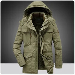 Men's Winter Fleece Bomber Jackets Windbreaker waterproof Softshell Varsity Thicken Parka Snow Ski Coat Men Hoodies Clothing