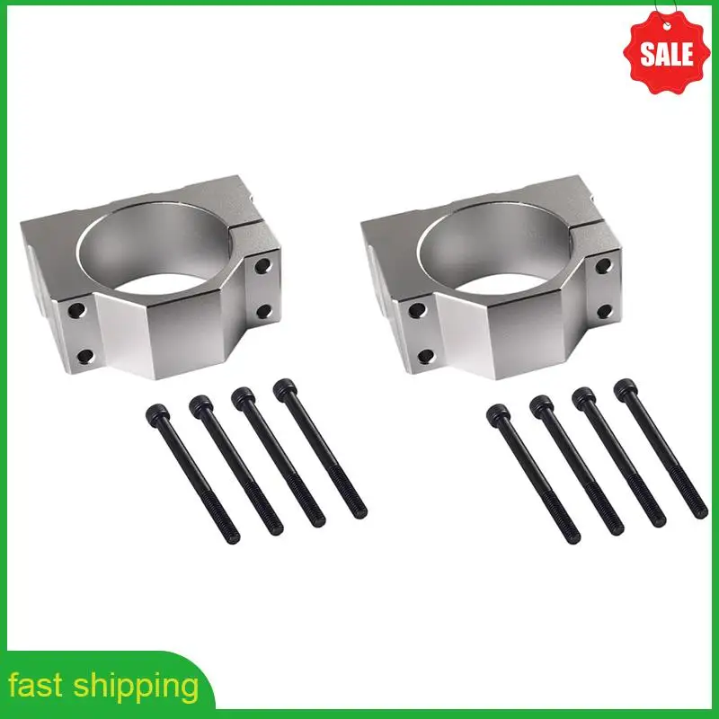 A010 2Pcs 52Mm Spindle Clamp Motor Bracket, Aluminum Bracket Clamp With 8 Screws For CNC Engraving Machine Motor