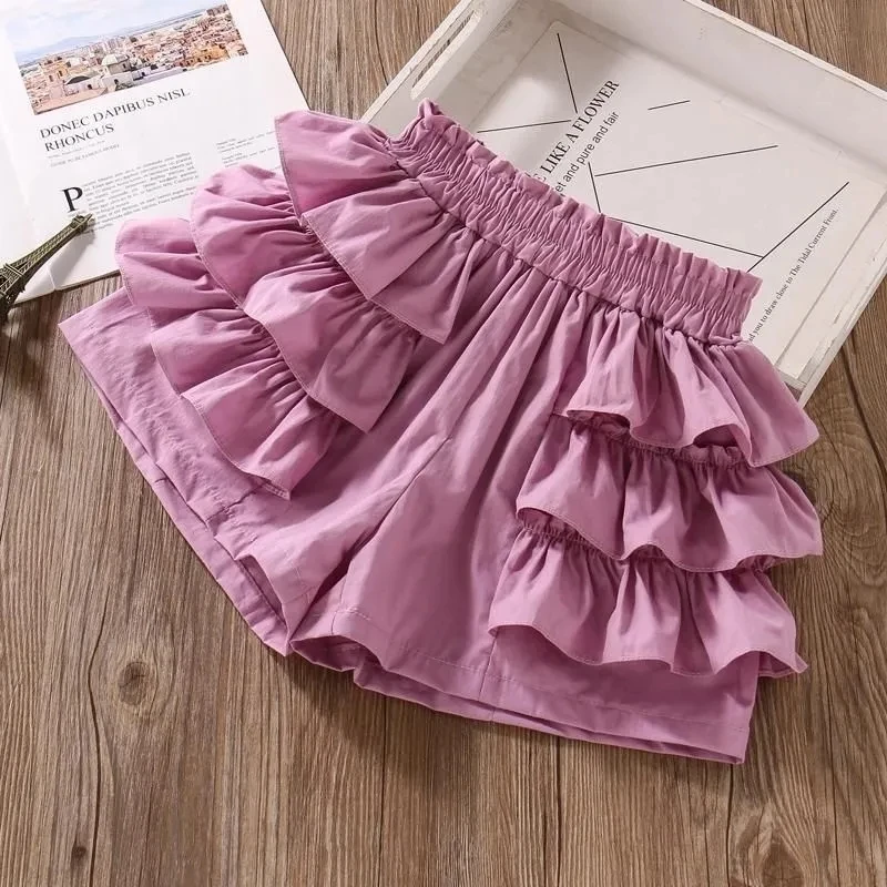 1-9Years Toddler Baby Girl Skirt Shorts Kids Cute Ruffles Shorts for Girls Elasitc Waist Casual Short Pants Infant 3 4 5 6 7 8