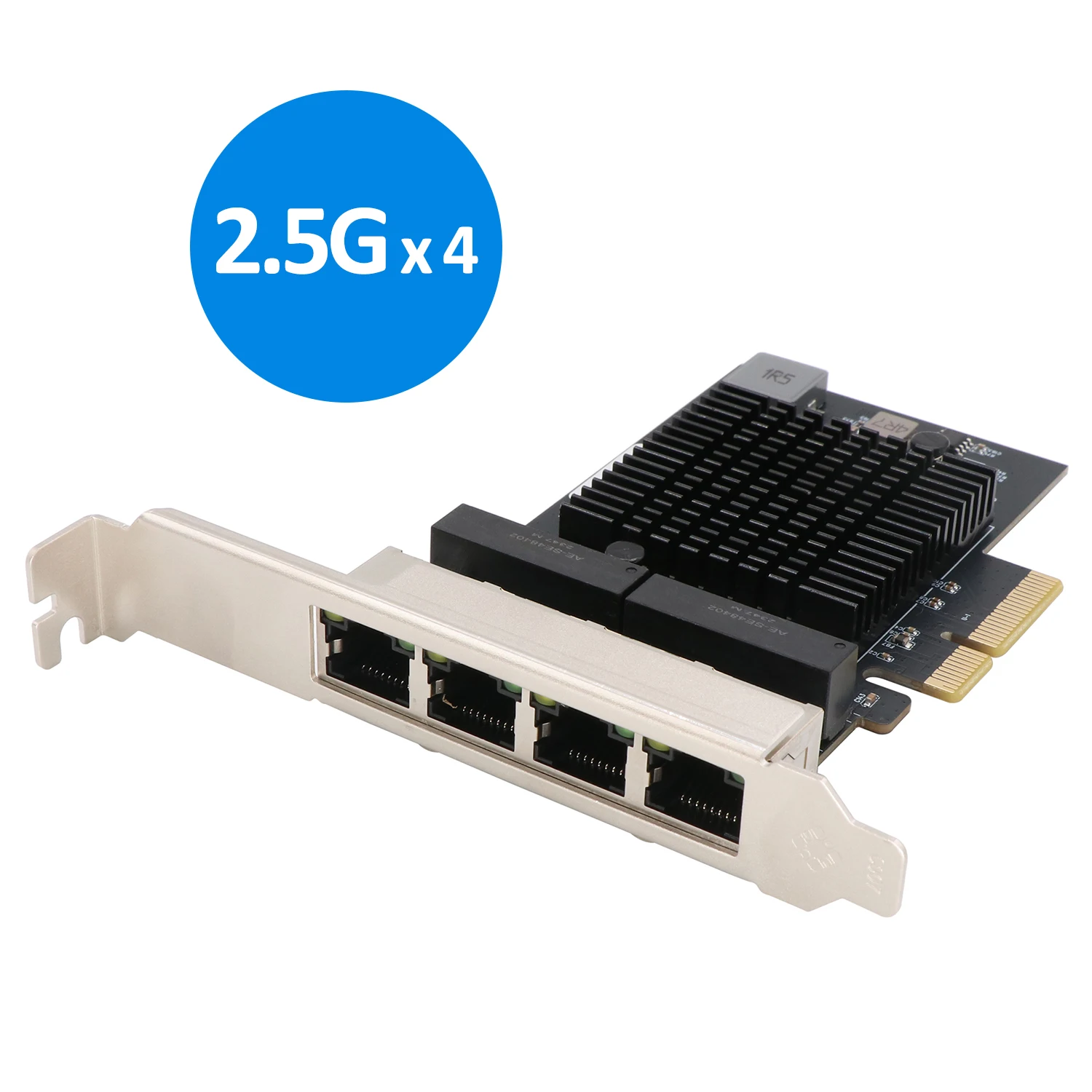 

PCI-Express Quard-Port 2.5G/1000M/100M Ethernet Card, PCI Express Gigabit Ethernet Card (Realtek 8125B, 2.5G x 4 Ports)