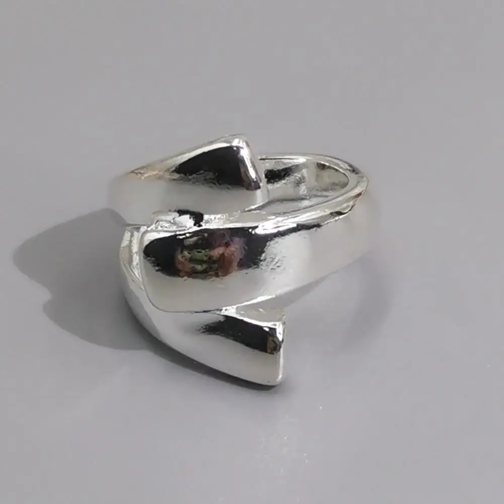 Women's Gold & Silver Plated Irregular Triangle Open Ring