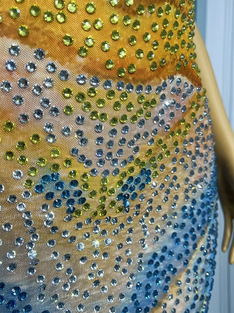 Sukienka Krótka Muszelki Ocean Show Luksusowa Ręcznie Robiona Cekiny Muszelki Cyrkonie Strój Imprezowy Damski Kostium Tancerki Piosenkarki