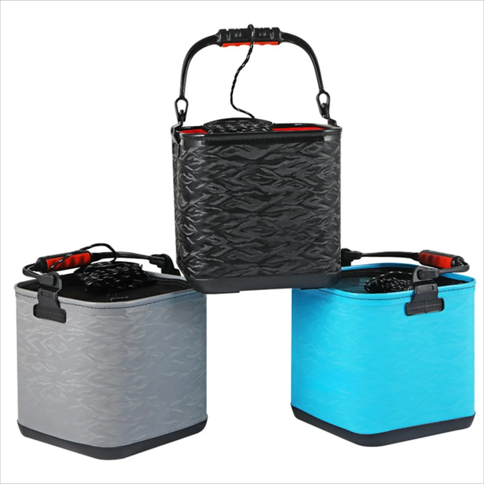 Folding Bucket Fishing Box Portable  with 6m Rope for Outdoor Fishing Gardening рыбалка  fishing equipment