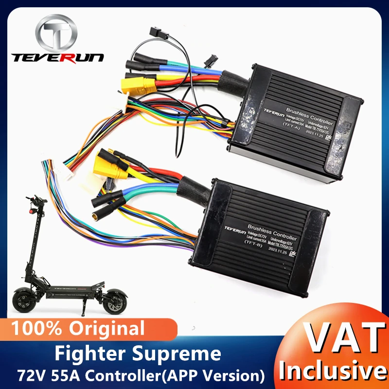 Original 72V 55A Controller  For Teverun FighterSupreme APP 2023 Version Electric Scooter Front B Rear A Controller Accessories