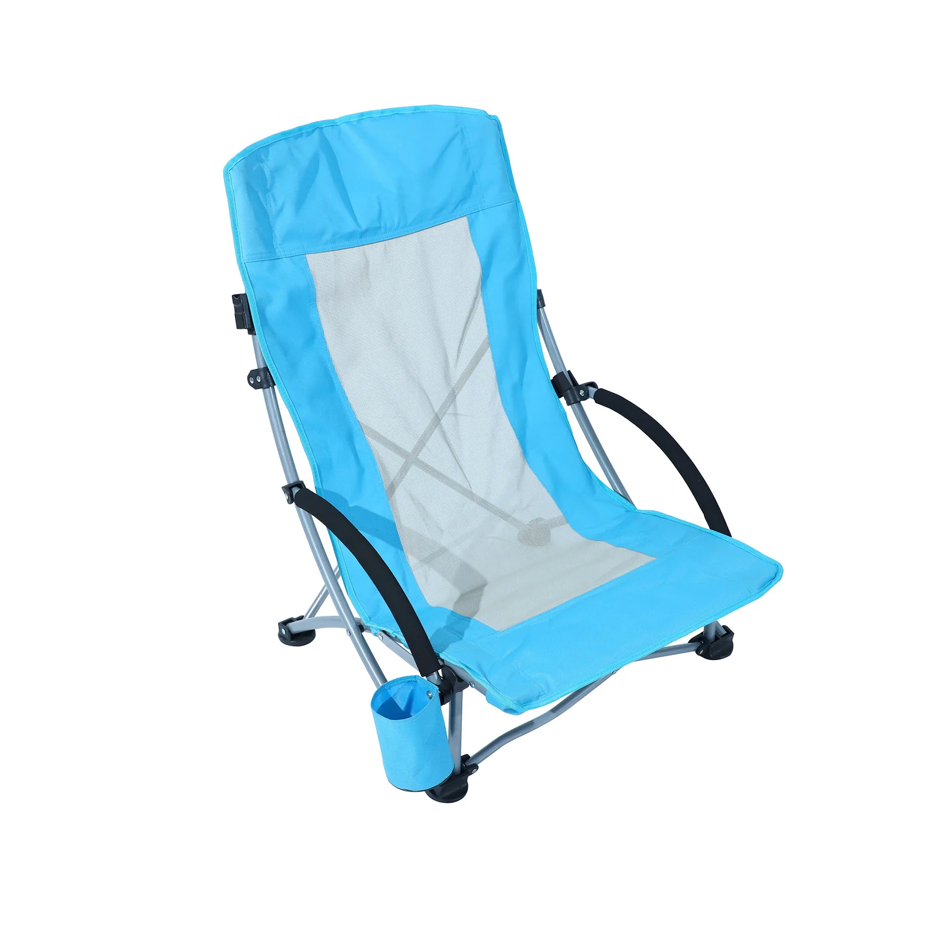 

Cross-border Outdoor Furniture Folding Chair Parasol Camping Portable Beach Chair Vehicle-mounted Lightweight Armrest Iron Chair