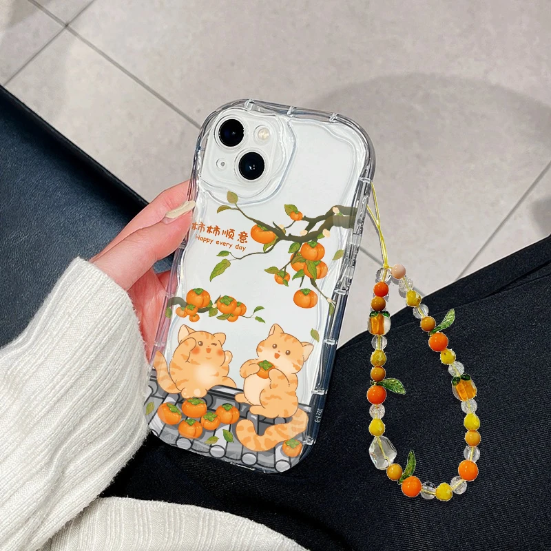 Catena Arancione Gatto Cassa per Honor X7B X8B X7A X8A X7 X6 X6S 50 20 200 Pro X8 X9 9X X9B 90 70 Lite Magic 4 6 Lite TPU Copertura Del Telefono