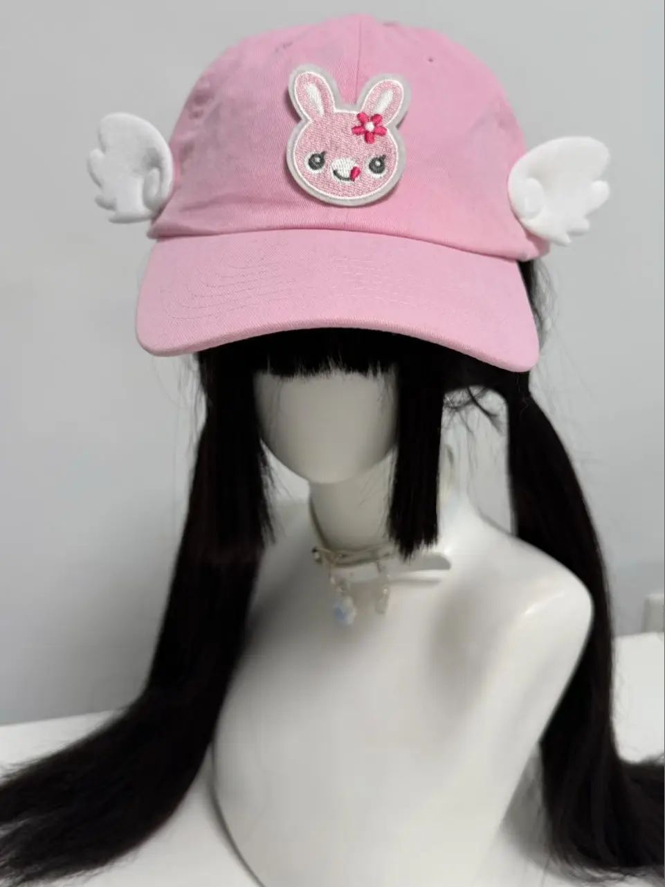 Japanese Cartoon Embroidery Angel Wings Patchwork Cute Baseball Cap Sweet Girl Pink Peaked Cap Y2k Accessories Hats for Women