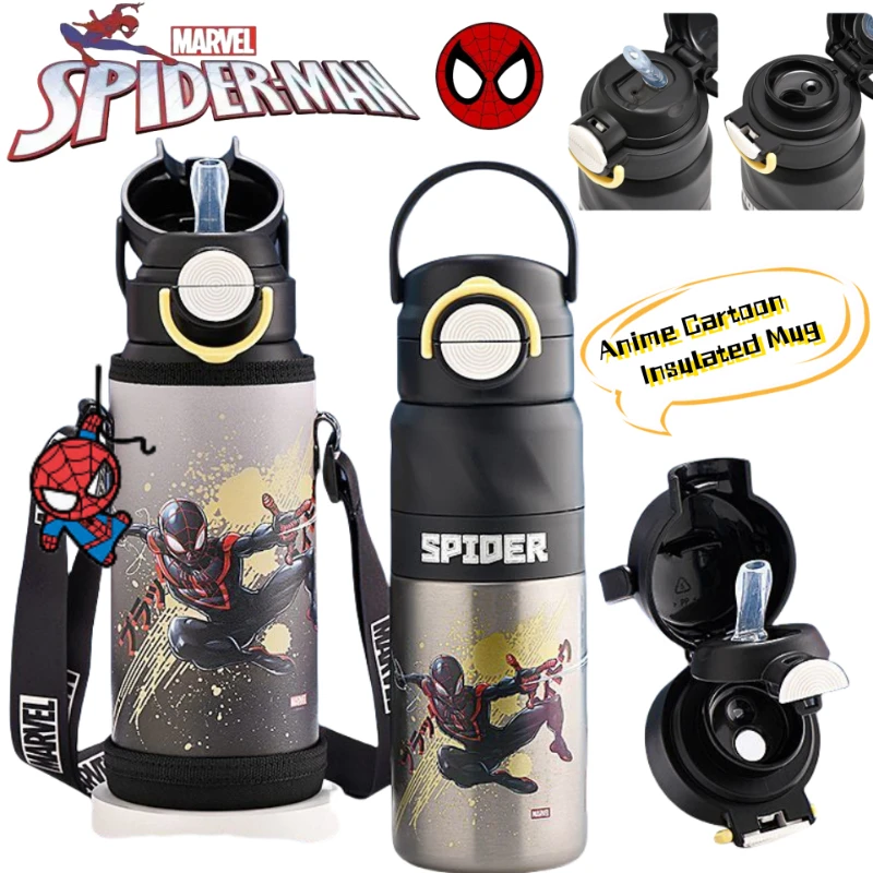 

Marvel Мстители Человек-паук аниме двумерная изолированная чашка соломенная бутылка для воды для учащихся начальной и средней школы