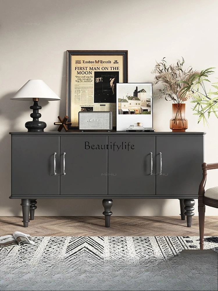 

3Medieval shoe cabinet door entry household large capacity solid wood porch cabinet