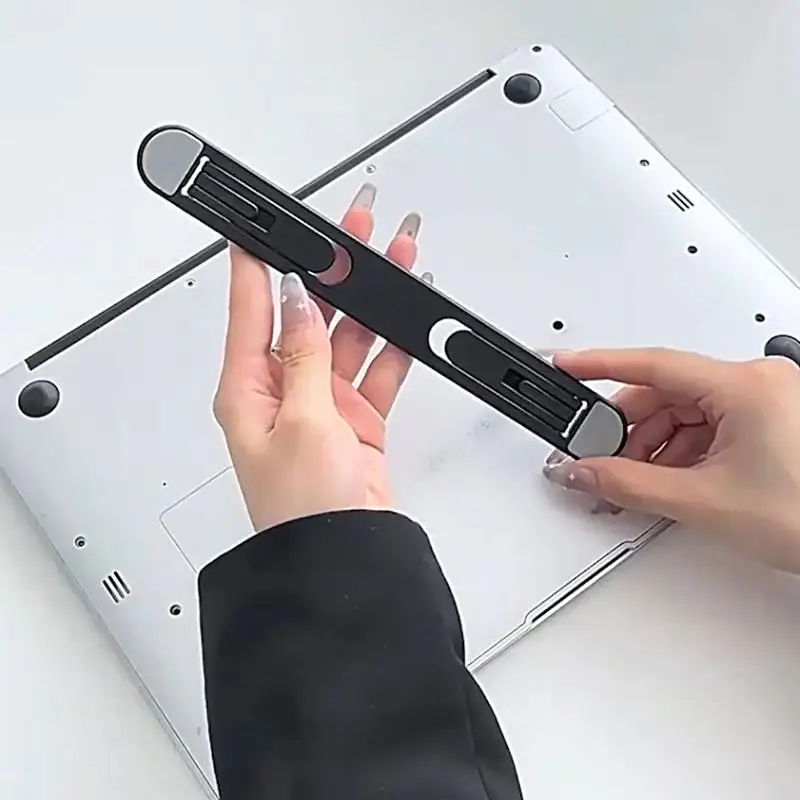 Laptop Riser Stand Airflow Notebook Cooling Bracket Non Slip for Office Home Adjustable Portable  2Pcs