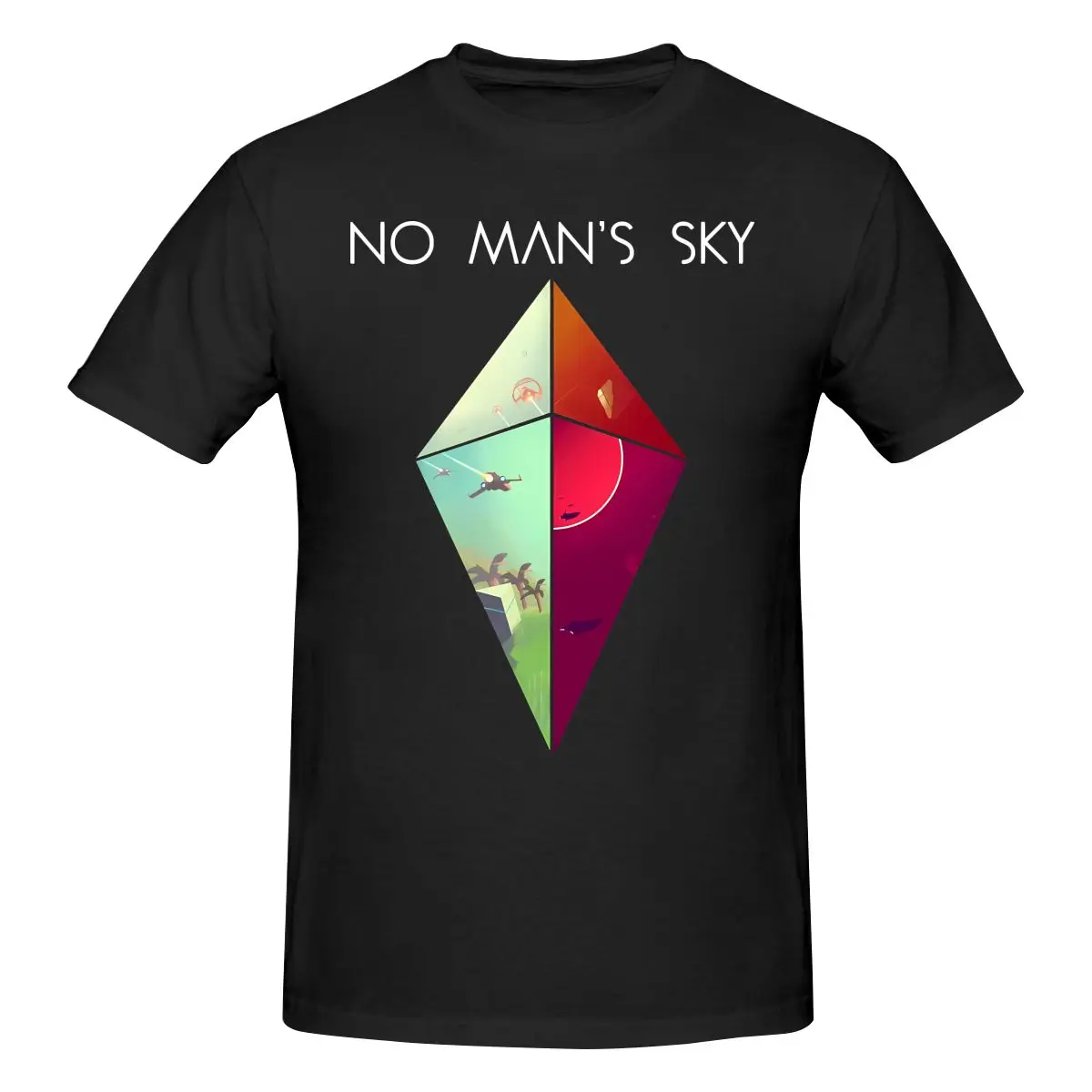 

Funny Gifts For Women Sci Fi No Mans Sky Retro Vintage Men's Printed T-Shirt Unisex T shirtShirt Male