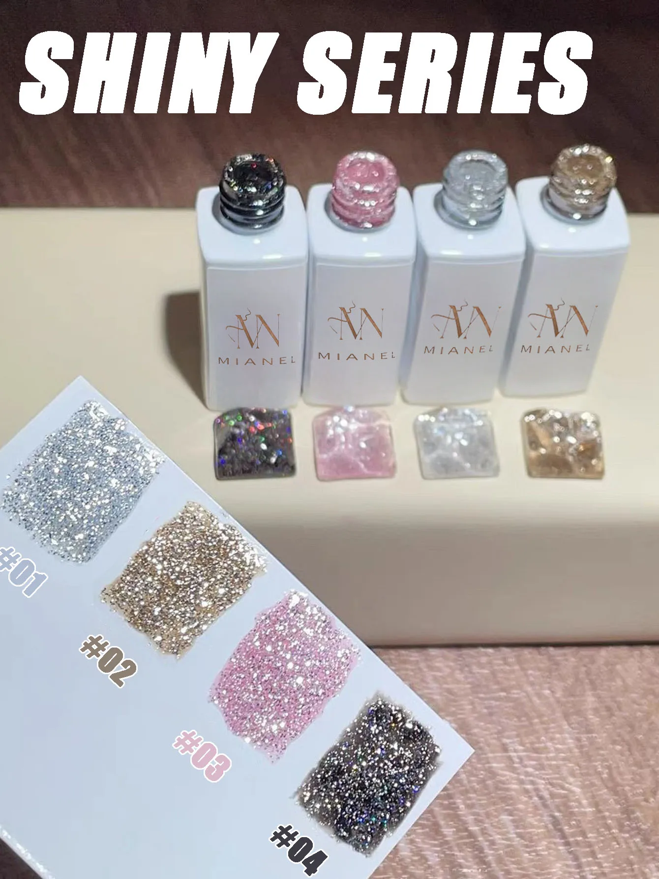 MN 1pcs 12ML Flashing Gel Polish 2025 New Top Selling Whitening Color Sequins Broken Diamond Gel Nail Polish Black Nails